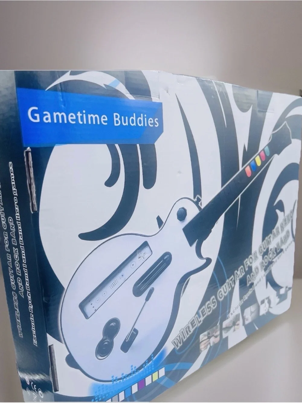 Gametime Buddies Black Wireless Guitar for Guitar Hero & Rock Band Nintendo Wii